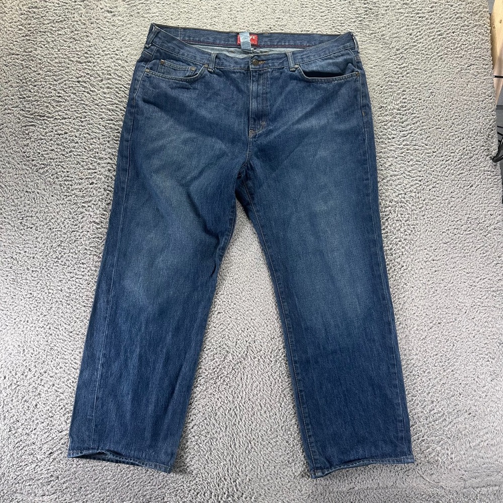 Vintage Chaps Jeans Mens 40x30 Blue Cotton Denim Straight Leg Faded Workwear